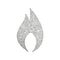 Single continuous line drawing fire flame emoji icon logo symbol. Lit symbol modern simple icon for website design, mobile app, ui