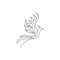 Single continuous line drawing of flame phoenix bird for corporate logo identity. Company icon concept from fauna shape. Modern