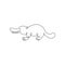 Single continuous line drawing of funny adorable platypus for logo identity. Tasmanian mammal animal mascot concept for national