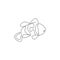 Single continuous line drawing of funny clown fish for logo identity. Stripped anemonefish mascot concept for national zoo icon.