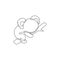 Single continuous line drawing of funny koala for kid toys shop logo identity. Little bear from Australia mascot concept for