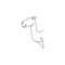 Single continuous line drawing of head desert Arabic camel for logo identity. Cute dromedary mammal animal concept for national