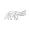 Single continuous line drawing of large anteater for logo identity. Insectivorous animal mascot concept for national conservation