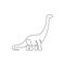 Single continuous line drawing of long neck brontosaurus for logo identity. Prehistoric animal mascot concept for dinosaurs theme