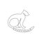 Single continuous line drawing of lovely adorable lemur for logo identity. Cute mammal animal mascot concept for pet lover club