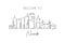 Single continuous line drawing of Nairobi city skyline, Kenya. Famous city scraper and landscape home wall art decor poster print