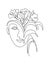 Single continuous line drawing nature portrait minimalist. Flower bouquet head concept. Beauty floral cosmetic salon abstract face