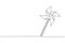 Single continuous line drawing paper windmill. Origami paper windmill. Playing depicting toy pinwheel. Children\\\'s toy