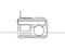 Single continuous line drawing of retro old fashioned analog radio tape. Classic vintage audio technology concept. Music player