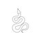 Single continuous line drawing of venomous snake for business logo identity. Deadly black mamba mascot concept for company brand