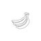 Single continuous line drawing whole bunch healthy organic bananas for orchard logo. Fresh summer tropical fruitage concept fruit