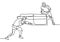 Single continuous line drawing of young agile man table tennis player hit the ball. Two athlete playing table tennis. Competition