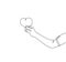 Single continuous line drawing of young happy female hand holding cute heart shaped carton paper. Romantic marriage love concept.