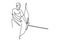 Single continuous line drawing of young professional archer man, focus to shooting the target. Playing archery sports. Healthy