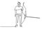 Single continuous line drawing of young professional archer man, focus to shooting the target. Playing archery sports. Healthy