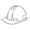 Single continuous line vector Safety hard hat