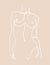 Single continuous one line art. Modern continuous line art woman body, minimalist contour.