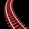 Single curved railroad track