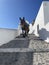 Single Donkey Leading the Pack in Santorini Greece Down Steps