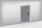 Single door with complete set on oblique view., Indoor concept,