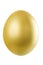 Single Easter Egg isolated on white. A lovely Golden metallic egg on white background.