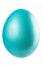 Single Easter Egg isolated on white. A lovely Turquoise metallic egg on white background.