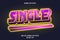 Single editable text effect 3 dimension emboss neon style
