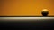 A single egg sitting on a ledge with an orange background, AI
