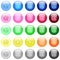 Single email symbol icons in color glossy buttons