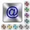Single email symbol rounded square steel buttons