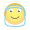 Single emoji face icon limpid mask covid vector