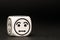 Single emoticon dice with confused expression sketch