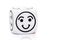 Single emoticon dice with happy expression sketch