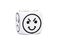 Single emoticon dice with happy expression sketch