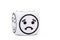 Single emoticon dice with sad expression sketch