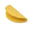 Single empty mexican taco shell on white background