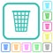 Single empty tall trash outline vivid colored flat icons