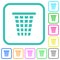 Single empty wide trash solid vivid colored flat icons