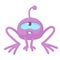 Single-eyed alien flat cartoon vector illustration