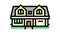 single family detached house color icon animation