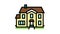 single family house color icon animation