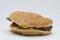 Single fast food hamburger, horizontal