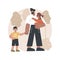 Single fathers abstract concept vector illustration.