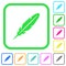 Single feather vivid colored flat icons