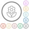 Single flower outline flat icons with outlines