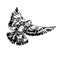 Single flying city dove, for logo, emblem or decorative ornaments