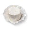 Single French goat cheese stuffed with truffle on white background