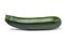 Single fresh green whole zucchini on white background