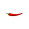 Single fresh whole red chili pepper, flat icon