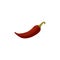Single fresh whole ripe red chili pepper
